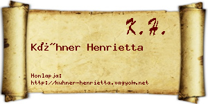 Kühner Henrietta névjegykártya