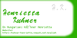 henrietta kuhner business card